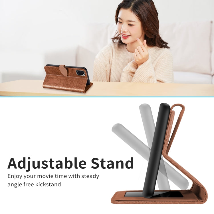 For Samsung Galaxy A31 Life of Tree Embossing Pattern Horizontal Flip Leather Case with Holder & Card Slot & Wallet & Photo Frame & Lanyard(Brown) by buy2fix