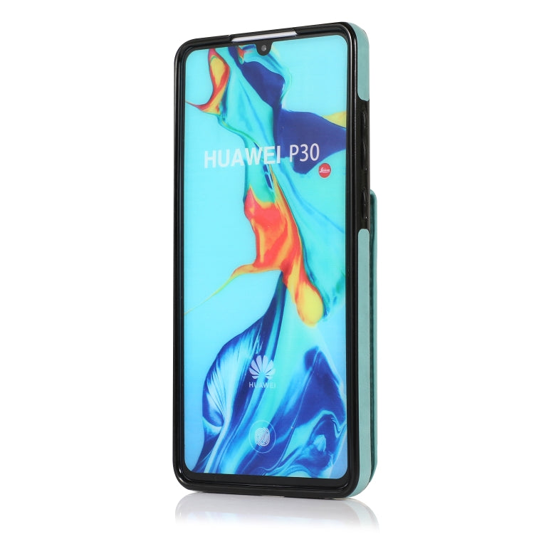 For Huawei P30 Solid Color PC + TPU Protective Case with Holder & Card Slots(Green) by buy2fix