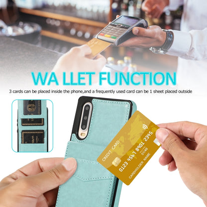 For Huawei P30 Solid Color PC + TPU Protective Case with Holder & Card Slots(Green) by buy2fix
