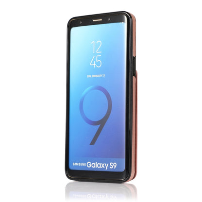 For Samsung Galaxy S9 Solid Color PC + TPU Protective Case with Holder & Card Slots(Rose Gold) by buy2fix