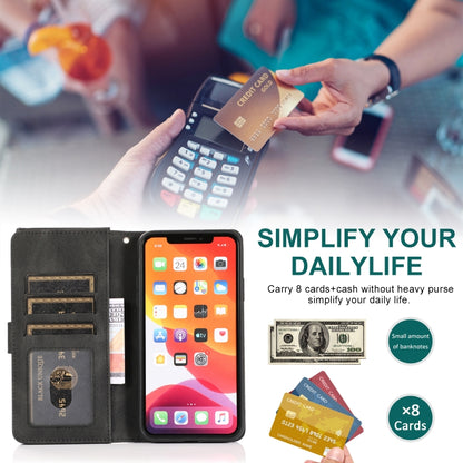 For iPhone 11 Pro Max Skin-feel Crazy Horse Texture Zipper Wallet Bag Horizontal Flip Leather Case with Holder & Card Slots & Wallet & Lanyard (Black) by buy2fix