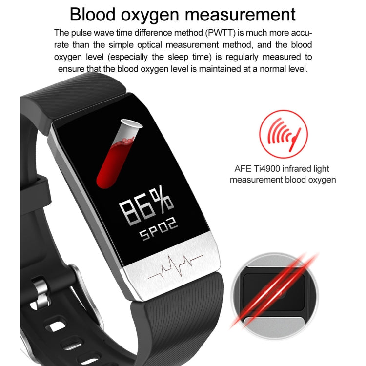 T1S 1.14 inch Screen IP67 Waterproof Smart Bracelet, Support Blood Oxygen Monitoring / Body Temperature Monitoring / Heart Rate Monitoring(Black) - Smart Wear by buy2fix | Online Shopping UK | buy2fix