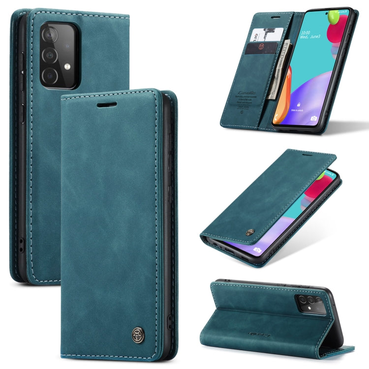 For Samsung Galaxy A52 5G / 4G CaseMe 013 Multifunctional Horizontal Flip Leather Case with Holder & Card Slot & Wallet(Blue) - Samsung Accessories by CaseMe | Online Shopping UK | buy2fix