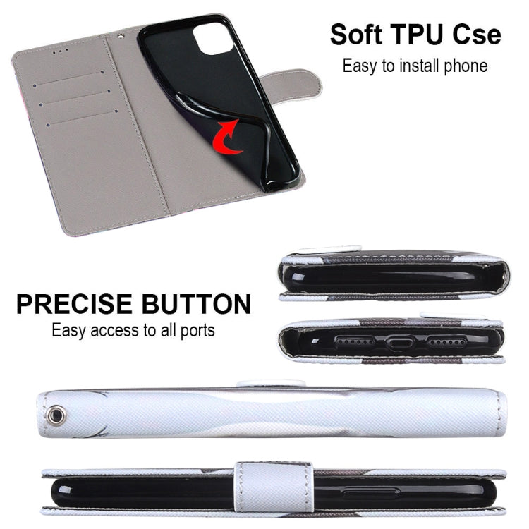 For Samsung Galaxy A52 5G Coloured Drawing Cross Texture Horizontal Flip PU Leather Case with Holder & Card Slots & Wallet & Lanyard(Upskirt) by buy2fix