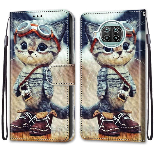 For Xiaomi Mi 10T Lite Coloured Drawing Cross Texture Horizontal Flip PU Leather Case with Holder & Card Slots & Wallet & Lanyard(Leather Shoes Cat) by buy2fix