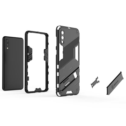 For Samsung Galaxy A02 (EU Version) Punk Armor 2 in 1 PC + TPU Shockproof Case with Invisible Holder(Black) by buy2fix