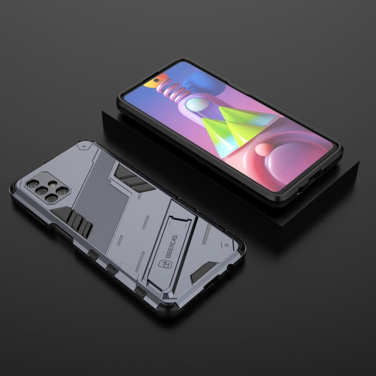 For Samsung Galaxy M51 Punk Armor 2 in 1 PC + TPU Shockproof Case with Invisible Holder(Grey) by buy2fix