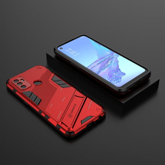 For OPPO A53 4G Punk Armor 2 in 1 PC + TPU Shockproof Case with Invisible Holder(Red) by buy2fix