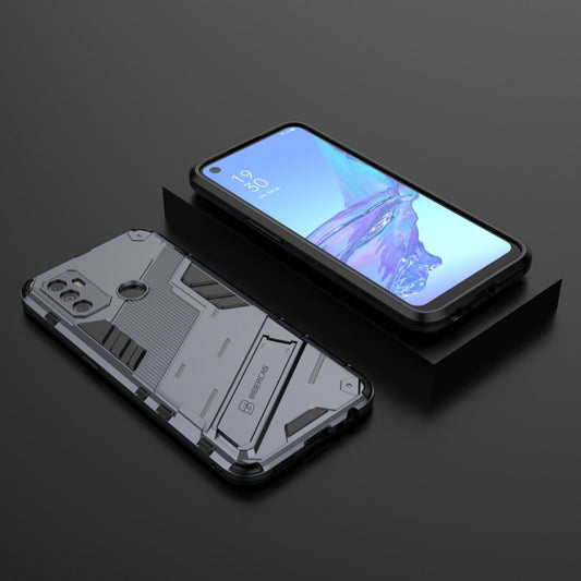 For OPPO A53 4G Punk Armor 2 in 1 PC + TPU Shockproof Case with Invisible Holder(Grey) by buy2fix