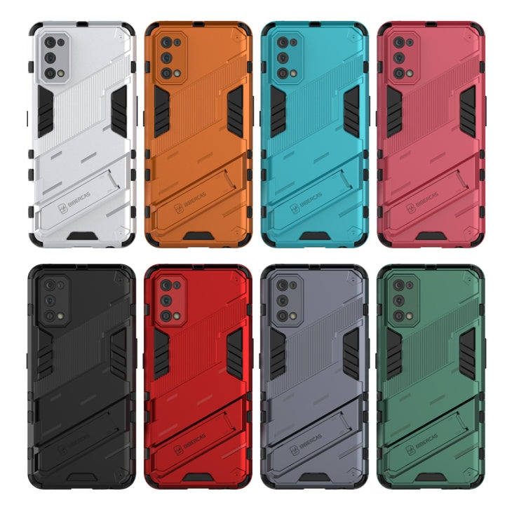 For OPPO Realme 7 Pro Punk Armor 2 in 1 PC + TPU Shockproof Case with Invisible Holder(Grey) by buy2fix