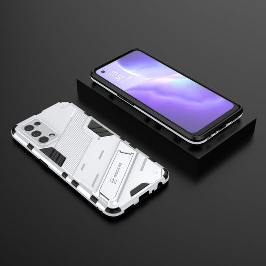 For OPPO Reno5 5G Punk Armor 2 in 1 PC + TPU Shockproof Case with Invisible Holder(White) by buy2fix