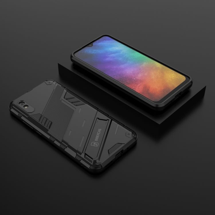 For Xiaomi Redmi 9A Punk Armor 2 in 1 PC + TPU Shockproof Case with Invisible Holder(Black) by buy2fix