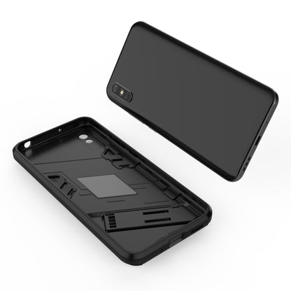 For Xiaomi Redmi 9A Punk Armor 2 in 1 PC + TPU Shockproof Case with Invisible Holder(Black) by buy2fix