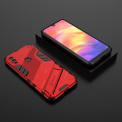 For Xiaomi Redmi Note 7 Punk Armor 2 in 1 PC + TPU Shockproof Case with Invisible Holder(Red) by buy2fix