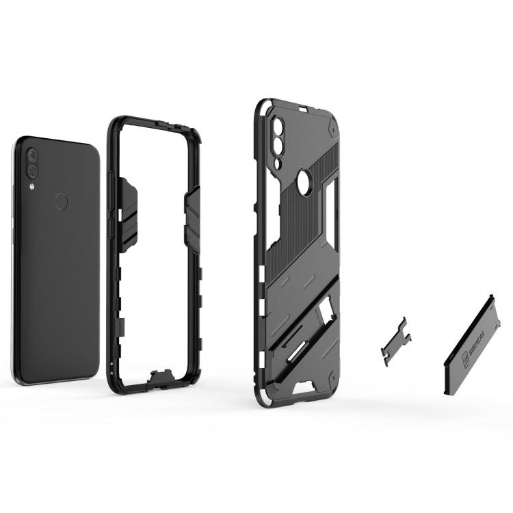 For Xiaomi Redmi Note 7 Punk Armor 2 in 1 PC + TPU Shockproof Case with Invisible Holder(Red) by buy2fix