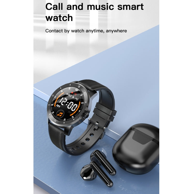 MX12 1.3 inch IPS Color Screen IP68 Waterproof Smart Watch, Support Bluetooth Call / Sleep Monitoring / Heart Rate Monitoring, Style: Leather Strap(Silver Brown) - Smart Wear by buy2fix | Online Shopping UK | buy2fix