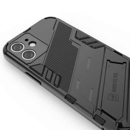 For iPhone 12 mini Punk Armor 2 in 1 PC + TPU Shockproof Case with Invisible Holder (Black) by buy2fix