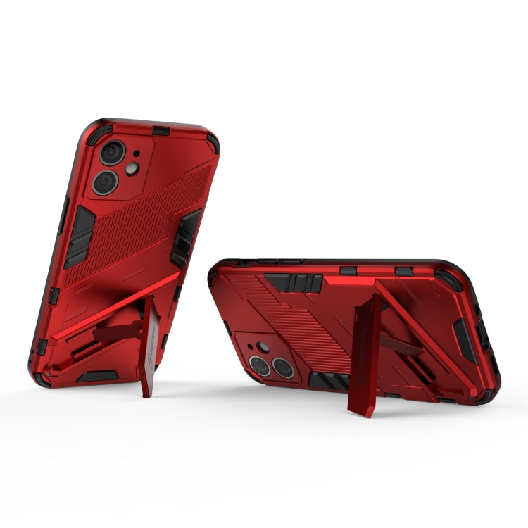 For iPhone 12 mini Punk Armor 2 in 1 PC + TPU Shockproof Case with Invisible Holder (Red) by buy2fix