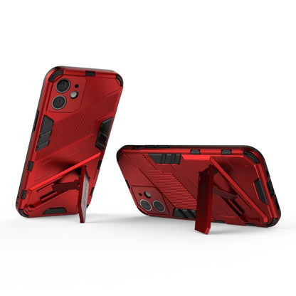 For iPhone 12 mini Punk Armor 2 in 1 PC + TPU Shockproof Case with Invisible Holder (Red) by buy2fix