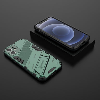 For iPhone 12 mini Punk Armor 2 in 1 PC + TPU Shockproof Case with Invisible Holder (Green) by buy2fix