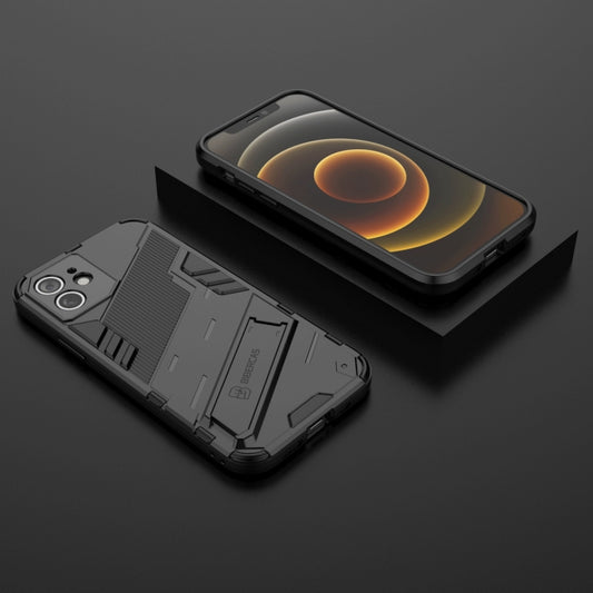 For iPhone 12 Punk Armor 2 in 1 PC + TPU Shockproof Case with Invisible Holder(Black) by buy2fix
