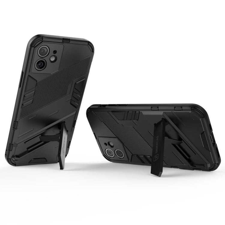 For iPhone 12 Punk Armor 2 in 1 PC + TPU Shockproof Case with Invisible Holder(Black) by buy2fix