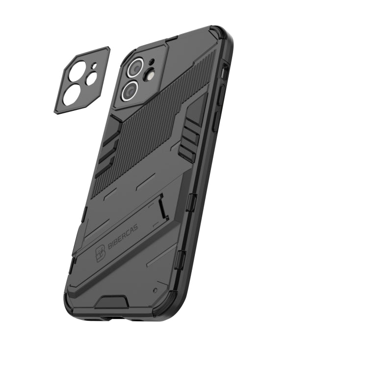 For iPhone 12 Punk Armor 2 in 1 PC + TPU Shockproof Case with Invisible Holder(Black) by buy2fix