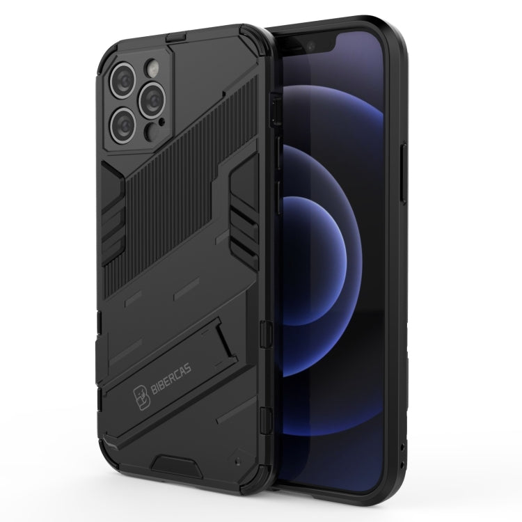 For iPhone 12 Pro Punk Armor 2 in 1 PC + TPU Shockproof Case with Invisible Holder(Black) by buy2fix