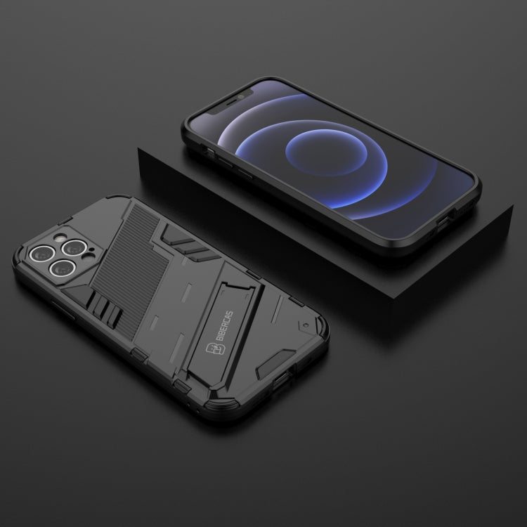 For iPhone 12 Pro Punk Armor 2 in 1 PC + TPU Shockproof Case with Invisible Holder(Black) by buy2fix