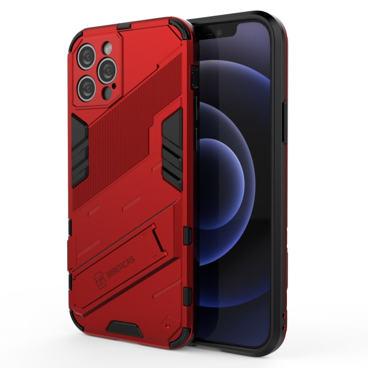 For iPhone 12 Pro Punk Armor 2 in 1 PC + TPU Shockproof Case with Invisible Holder(Red) by buy2fix