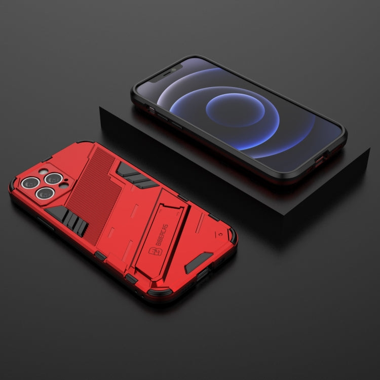 For iPhone 12 Pro Punk Armor 2 in 1 PC + TPU Shockproof Case with Invisible Holder(Red) by buy2fix