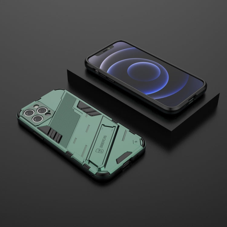 For iPhone 12 Pro Punk Armor 2 in 1 PC + TPU Shockproof Case with Invisible Holder(Green) by buy2fix