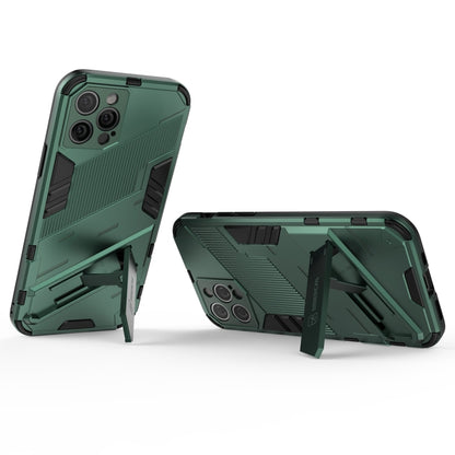 For iPhone 12 Pro Punk Armor 2 in 1 PC + TPU Shockproof Case with Invisible Holder(Green) by buy2fix