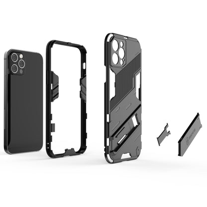 For iPhone 12 Pro Punk Armor 2 in 1 PC + TPU Shockproof Case with Invisible Holder(Light Red) by buy2fix