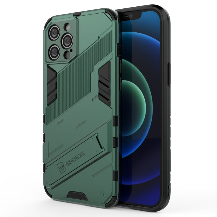 For iPhone 12 Pro Max Punk Armor 2 in 1 PC + TPU Shockproof Case with Invisible Holder(Green) by buy2fix