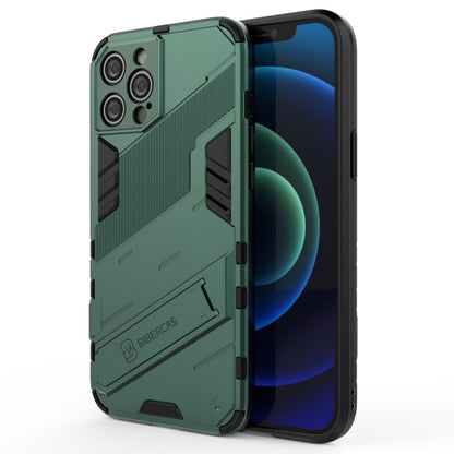 For iPhone 12 Pro Max Punk Armor 2 in 1 PC + TPU Shockproof Case with Invisible Holder(Green) by buy2fix