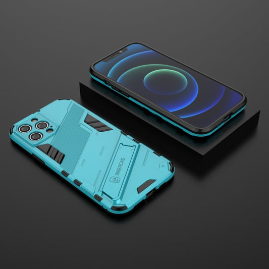 For iPhone 12 Pro Max Punk Armor 2 in 1 PC + TPU Shockproof Case with Invisible Holder(Blue) by buy2fix