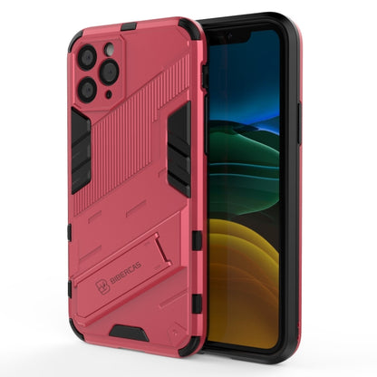 For iPhone 11 Punk Armor 2 in 1 PC + TPU Shockproof Case with Invisible Holder (Light Red) by buy2fix