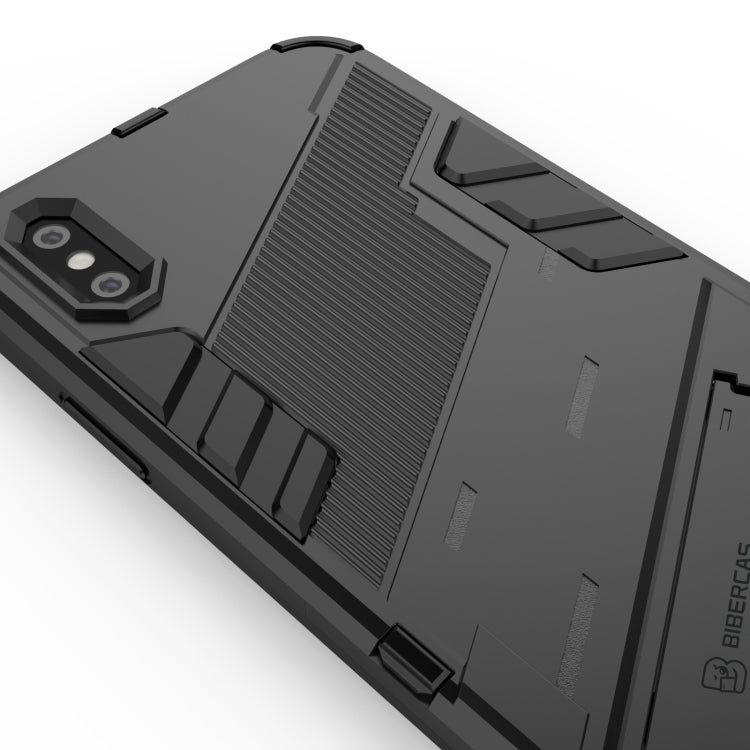 For iPhone XR Punk Armor 2 in 1 PC + TPU Shockproof Case with Invisible Holder(Orange) by buy2fix