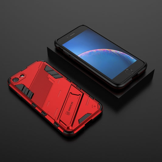 Punk Armor 2 in 1 PC + TPU Shockproof Case with Invisible Holder For iPhone 7 & 8(Red) by buy2fix