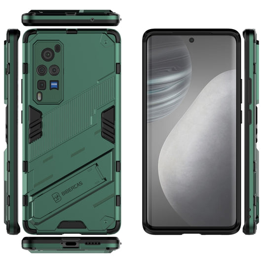 Punk Armor 2 in 1 PC + TPU Shockproof Case with Invisible Holder For vivo X60 Pro(Green) by buy2fix