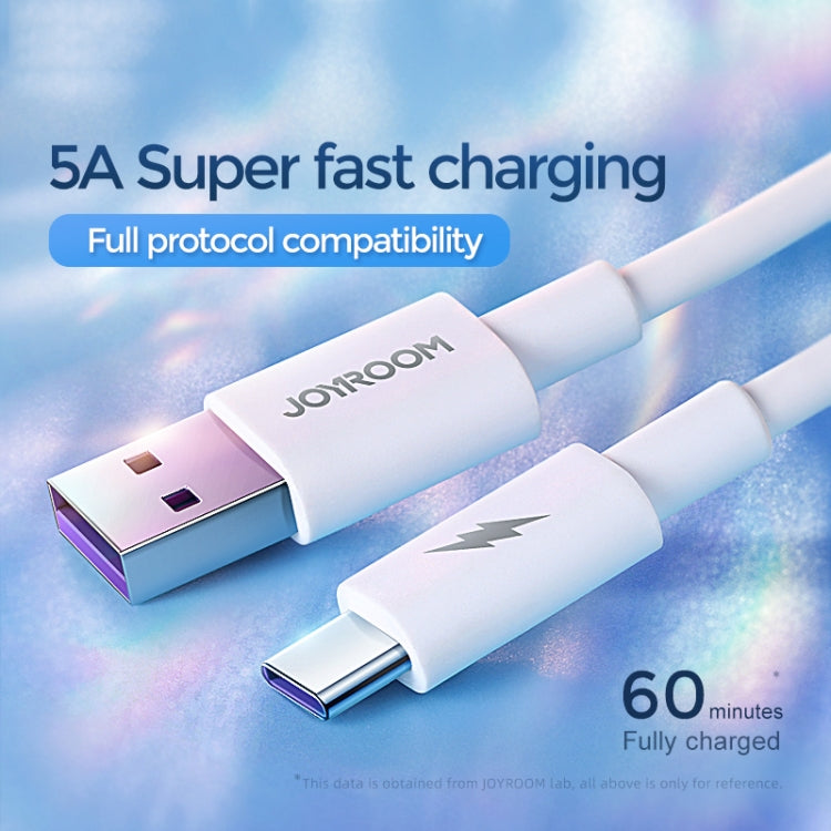 JOYROOM S-1050M7 5A USB to USB-C / Type-C Super Fast Charging Data Cable, Cable Length: 1m(White) - USB-C & Type-C Cable by JOYROOM | Online Shopping UK | buy2fix