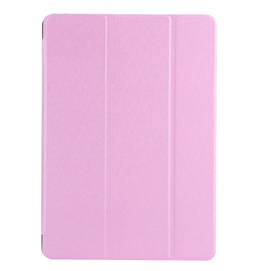 For iPad 10.2 2021 / 2020 / 2019 Silk Texture Horizontal Flip Magnetic PU Leather Case, with Three-folding Holder & Sleep / Wake-up Function(Pink) by buy2fix