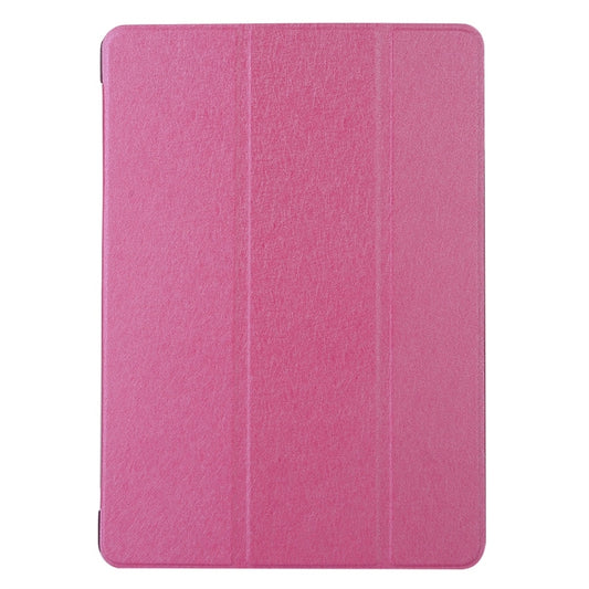 For iPad 10.2 2021 / 2020 / 2019 Silk Texture Horizontal Flip Magnetic PU Leather Case, with Three-folding Holder & Sleep / Wake-up Function(Rose Red) by buy2fix