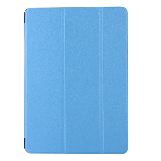 For iPad 10.2 2021 / 2020 / 2019 Silk Texture Horizontal Flip Magnetic PU Leather Case, with Three-folding Holder & Sleep / Wake-up Function(Light Blue) by buy2fix