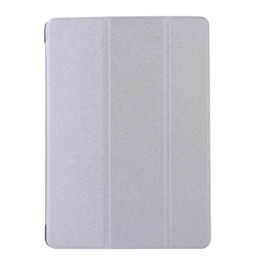 For iPad 10.2 2021 / 2020 / 2019 Silk Texture Horizontal Flip Magnetic PU Leather Case, with Three-folding Holder & Sleep / Wake-up Function(Silver) by buy2fix