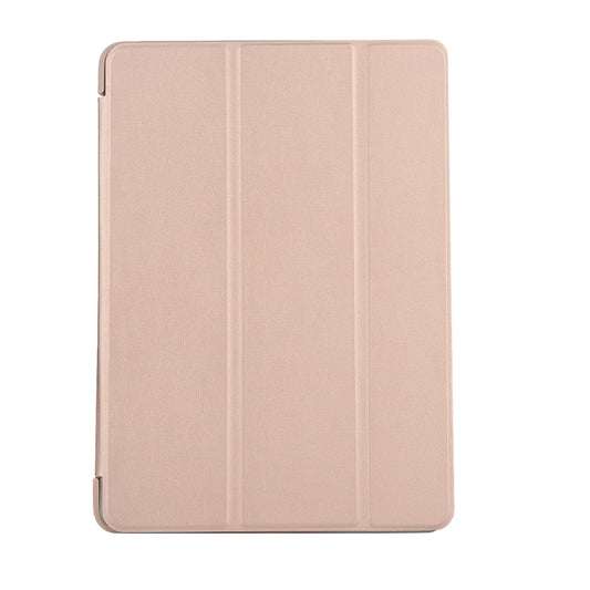 For iPad 10.2 2021 / 2020 / 2019 TPU Horizontal Flip Leather Case, with Three-folding Holder(Gold) by buy2fix