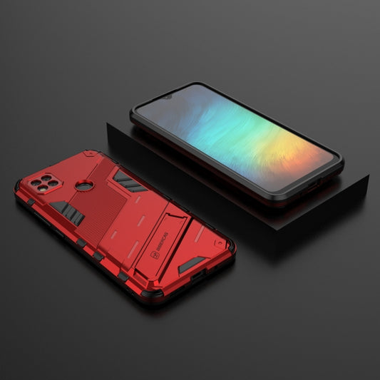 For Xiaomi Redmi 9C Punk Armor 2 in 1 PC + TPU Shockproof Case with Invisible Holder(Red) by buy2fix
