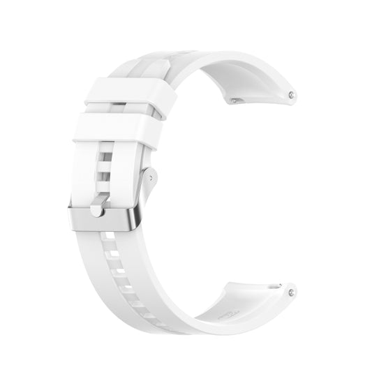 For Amazfit GTR 2e / GTR 2 22mm Silicone Watch Band with Silver Buckle(White) by buy2fix