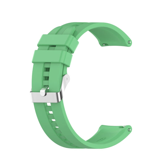For Amazfit GTR 2e / GTR 2 22mm Silicone Watch Band with Silver Buckle(Mint Green) by buy2fix